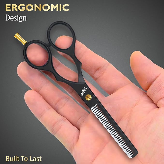 Hair Scissors Thinning Shears for Hair Cutting Hamdan 6.5” Texturizing Shears – Ultra-Sharp Texture Scissors for cutting hair, Precision Haircut for Salon & Home - Thinning shears for dogs