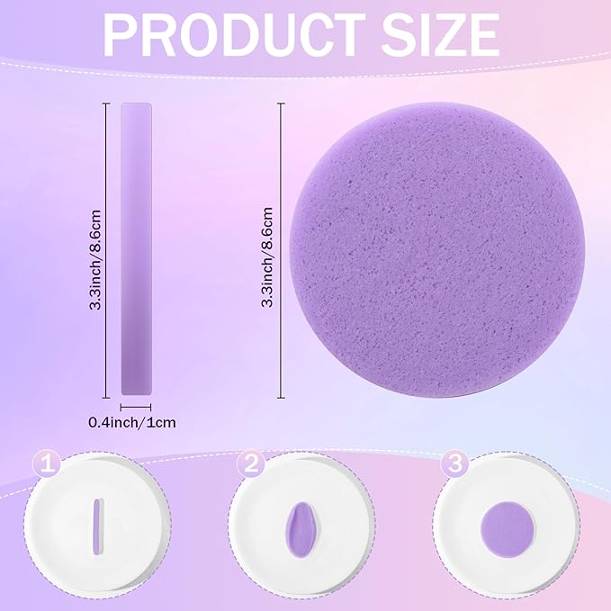 Mifoci 960 Pieces Purple Compressed Facial Sponges for Estheticians, Makeup Removal Sponge Pads for Women Spa Exfoliating Face