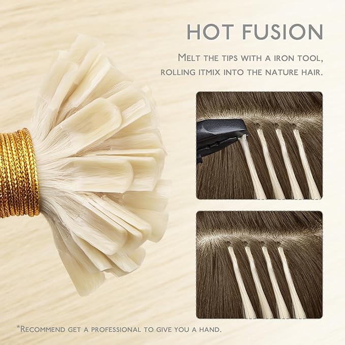 WENNALIFE U Tip Hair Extensions Human Hair, 50g 50s 14 Inch Platinum Blonde Remy Hair Extensions K Tip Hair Extension Real Human Hair Invisible Straight Keratin Hair Extensions