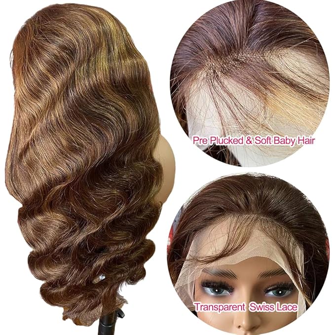 Honey Blonde Wig Human Hair Body Wave 13x6 Lace Front Wigs Human Hair Wigs For Black Women 26 Inch