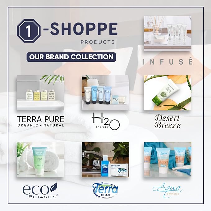 Terra Pure White Tea & Coconut Shampoo, Travel Size Hotel Amenities, 1 oz. (Case of 300)