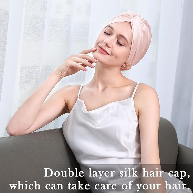 DAISYSILK 100 Pure Mulberry Silk Hair Bonnet for Sleeping Silk Hair Wrap for Women