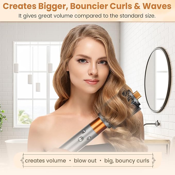 Upgraded Large Round Volumizing Brush for Dyson Airwrap HS01/05/08 Attachments, 3.3-Inch Bigger Round Brush Attachment Compatible with Airwrap Accessory for Dry Fast Smooth Add Big Volume