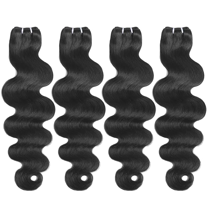 Body Wave Human Hair Bundles 26 28 30 32 Inch 12A Body Wave Bundles 100% Unprocessed Brazilian Virgin Hair Quick Weave Bundles Hair Extensions Natural Color No Shedding No Tangle
