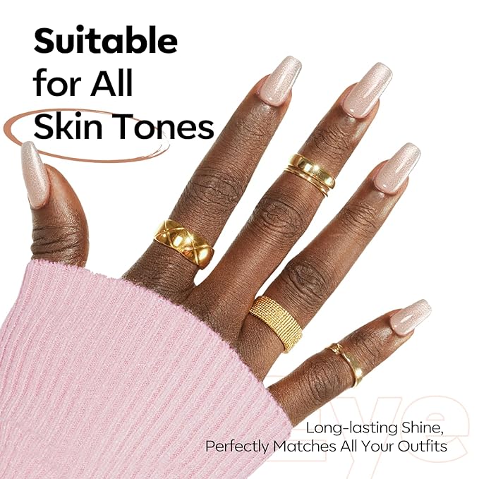modelones Silk Cat Eye Gel Nail Polish Nude Silver Moonlight Glitter Holographic Glass Cat Eye Summer Jelly Shimmer Reflective Translucent U v Gel Magnetic Nail Polish 15 ML