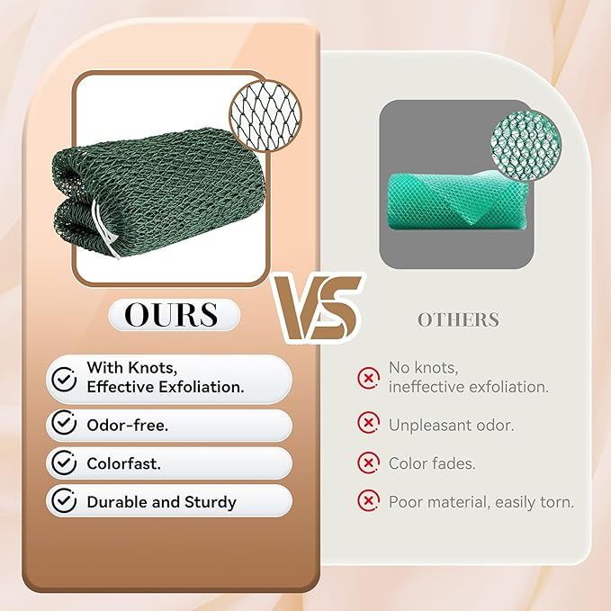 CORATED African Net Sponge Authentic, Shower Loofah Exfoliating Bath Sponge, Body Scrubber for Women and Men Daily Use Body Care, Travel Portable, Durable Bath Accessories Spa Gifts