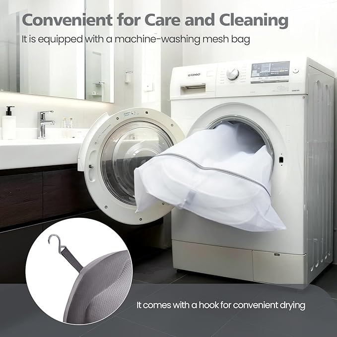 Full Body Bath Pillow for Bathtub,Thick Bathtub Cushion Soft 5D Mesh Spa Cushion,Luxury Tub Pillow with Laundry Bag for Headrest Neck and Back Support,Gift for Soaking (Gray)