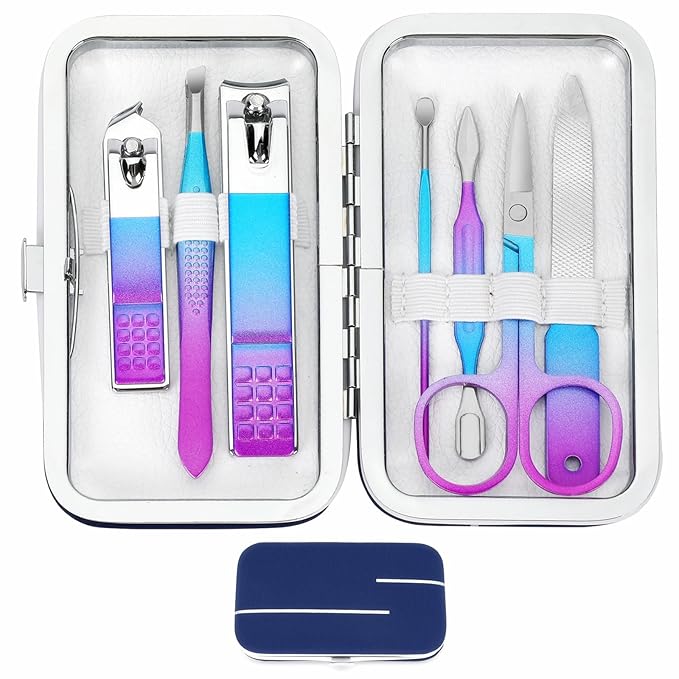 Manicure Set Nail Clipper Set Women Men Stocking Stuffers Travel Nail Clipper Kit Personal Care Tools with Case Manicure Tools Grooming Kit Christmas Gifts for Women Men Teens Family Friends