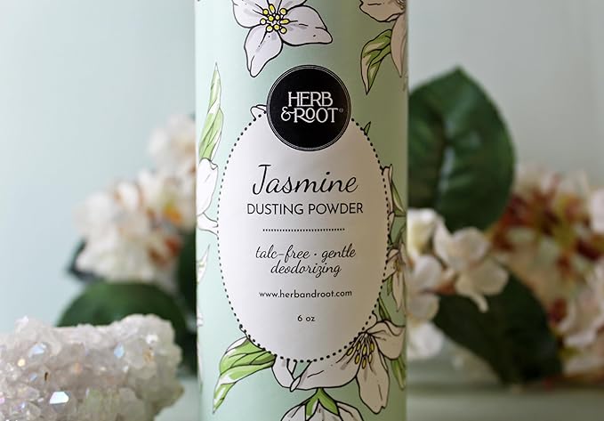 Herb & Root Talc Free Body Dusting Powders. Rose, Vanila, Sandalwood, Lavender, Jasmine, and Gift Sets (Full Size, Jasmine)