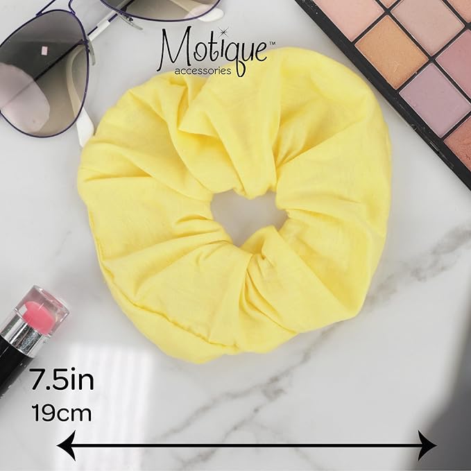 Motique Accessories Jumbo Cotton Scrunchie - Pale Yellow