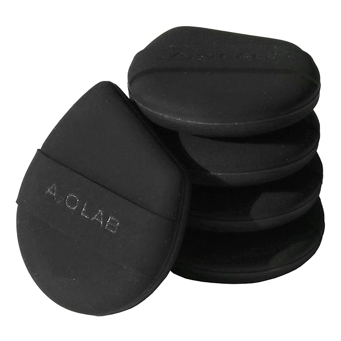 AOA Studio Silky Silicone Makeup Sponge Set, Reusable Cosmetic Applicators Extra Soft Rubycell Makeup Sponges (Onyx)