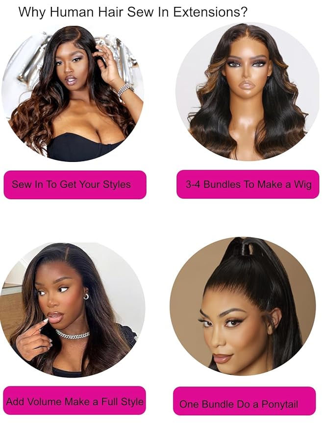 UNICE Chestnut Brown Ombre Body Wave Human Hair Weave 3 Bundles 12 14 16 inch Brazilian Remy Human Hair Wavy Sew in Human Hair Extensions