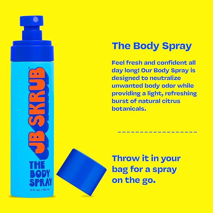 JB SKRUB Body Spray and Body Wash for Teen Boys, Tweens, and Kids with Citrus Scent - Conquer Funk, Banish Smell, and Freshen Up