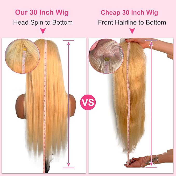 30 inch 613 Straight Wig 13x6 Lace Front Wig Human Hair 200% Density HD Lace Frontal Wig with Baby Hair Straight Blonde Glueless Lace Front Wigs Pre Plucked
