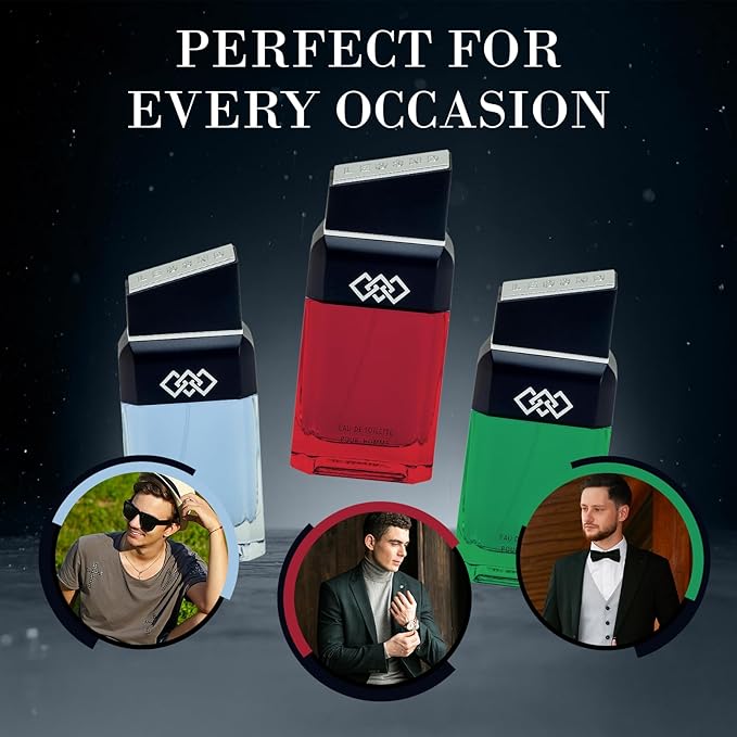 LEG3ND Pour Homme Set of 3 Cologne Spray - 0.5/15ml Eau de Parfum Spray Long-Lasting Scent with Elegant & Sleek Glass Bottle - Fragrances for Men Gift Set with Luxurious Fresh & Musculine Notes