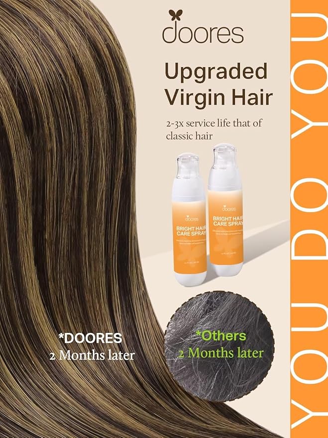 DOORES Tape in Extensions Real Human Hair, 80g 20pcs Balayage Dark Brown to Chestnut Brown 18 Inch, Thick Natural Human Hair Extensions, Natural Thick Remy Tape in Straight