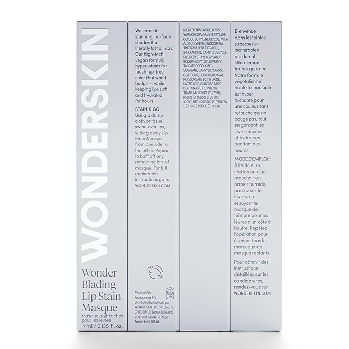 Wonderskin Wonder Blading All Day Lip Stain Peel Off Masque - Long Lasting, Waterproof and Transfer Proof Pink Lip Tint, Matte Finish Peel Off Makeup (Glamorous Masque)