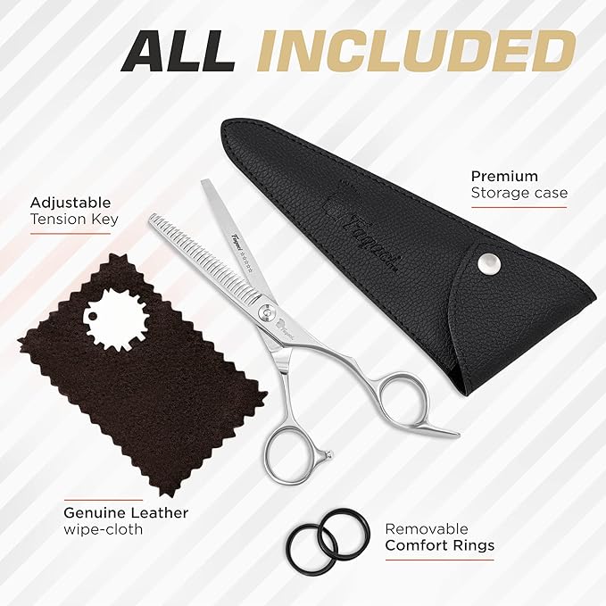 Fagaci Professional Hair Cutting Scissors 6” Japanese Steel for Ultra-Precise Cuts, Thinning Scissors for Texturizing, Extreme Durability Hair Shears, Hair Cutting Barber Scissors