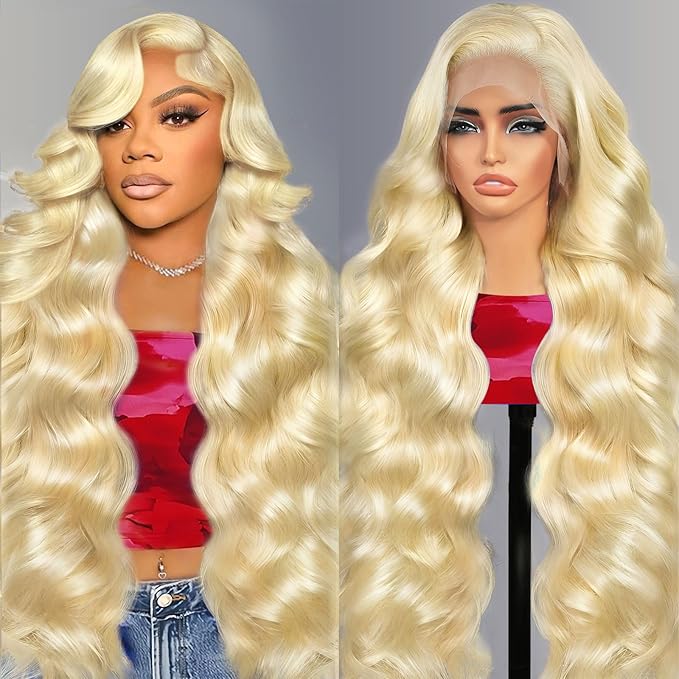 34 Inch Blonde Wig Human Hair 210 Density 613 13x6 Lace Front Wig Human Hair Blonde Body Wave HD Lace Front Wigs Human Hair Pre Plucked Frontal Wigs Human Hair 13x6 Glueless Wigs for Women