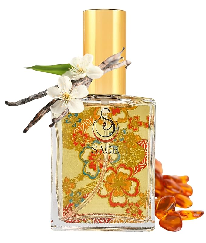 The Sage Lifestyle Amber Luxury Spray, Blood Orange, Sandalwood, Amber Oil, Vanilla Musk, Perfume for Women, Long Lasting, Warm and Cozy Fragrance, Gourmand Scent, Artisan, Parfum, 2oz, Travel Perfume