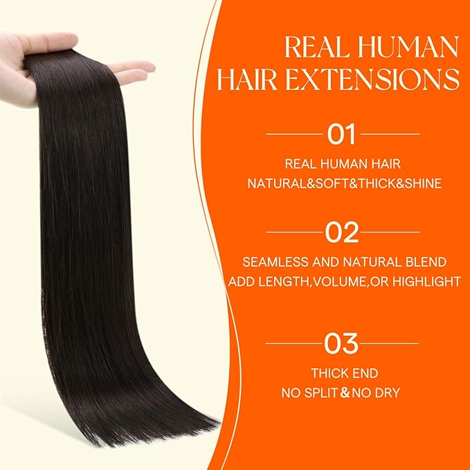Full Shine Tape in Extensions Invisi Edge 18 Inch Invisible Machine Remy Injected Tape in Real Human Hair Extensions Color 2 Dark Brown Double Sided 20 Pcs 50 Grams Brazilian Hair for Travel