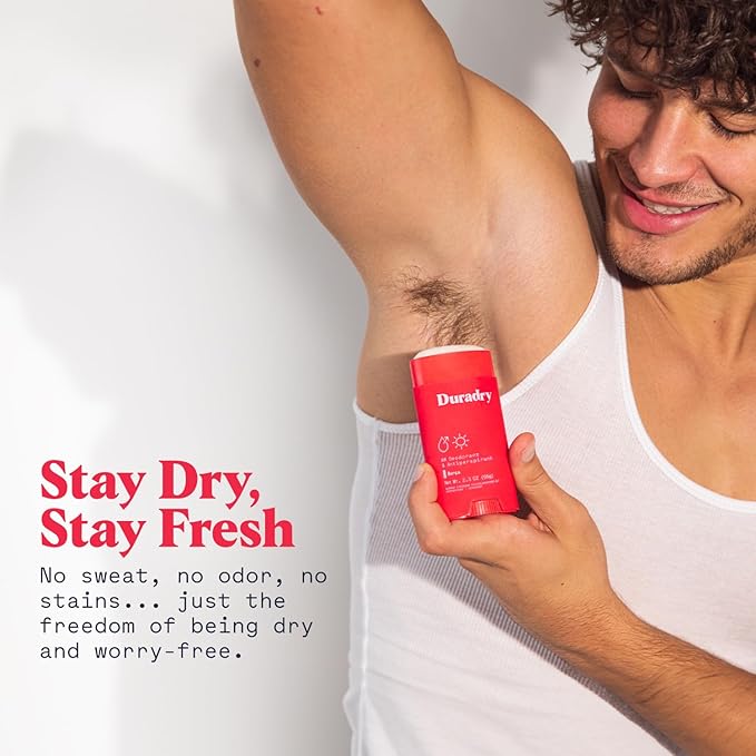 Duradry Clinical-Strength Antiperspirant Deodorant for Women and Men – Clean Formula with Natural Ingredients – Odor and Excessive Sweat Protection for Armpits–Limitless (Cool Citrus + Cedar),3 Pack