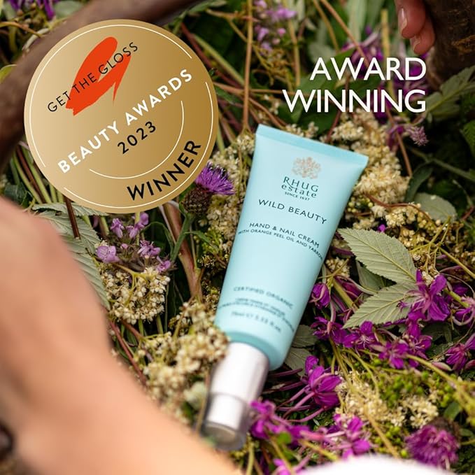 Rhug Wild Beauty - Hand & Nail Cream with Orange Peel Oil and Yarrow | Nourishing Moisturizer for Hands | 75ml | Made in the UK