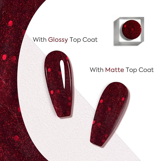 VENALISA Red Glitter Gel Polish 1 Pcs Red Color Gel Nail Polish Soak Off UV Gel DIY at Home Manicure Salon Nail Art For Girls Women