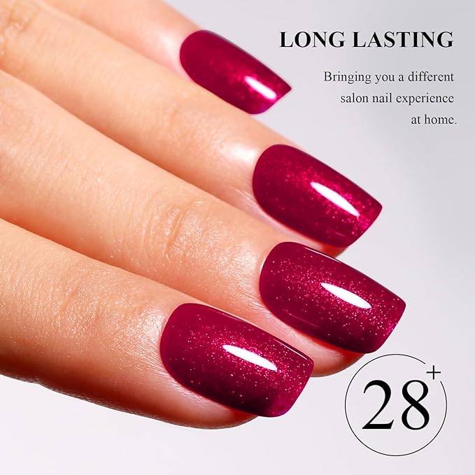 Imtiti Glitter Gel Nail Polish, 1Pcs Christmas Red Glitter Gel Polish Shimmer Red Soak Off UV LED Gel Polish, Long Lasting, Nail Art Starter Manicure Salon DIY at Home for Women (0.34 Fl Oz-1930)
