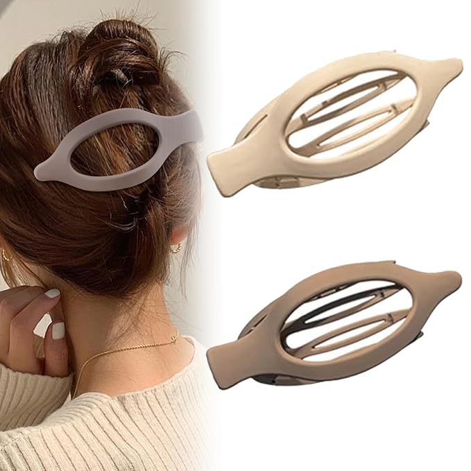 Flat Hair Clips for Women, Flat Claw Clips & Duckbill Hair Clips for Thick or Thin Hair, No-Slip Grip Hair Styling Accessories for Daily Use (Multicolor-F)