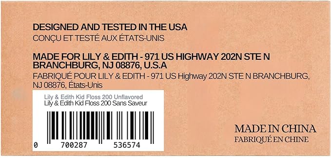 LILY & EDITH Kids Biodegradable Dental Floss Picks 200 Counts, Fluoride Free, Plant Based Material, Fun Animal Flossing Sticks, Ultra Sturdy Thread, Zero Waste Package (Unflavored)