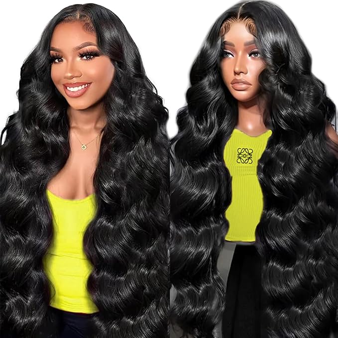 30 Inch 13x6 Lace Front Wigs Human Hair 220 Density Body Wave Lace Front Wigs Human Hair Pre Plucked Natural Color HD Lace Frontal Wig