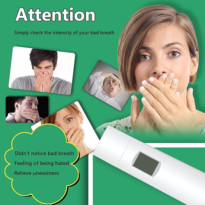 Bad Breath Freshening Tester Portable Oral Breath Monitor, Professional Rechargeable Odor Breath Detector for Personal Oral Cavity Testing – Odor & Bad Breathe Tester