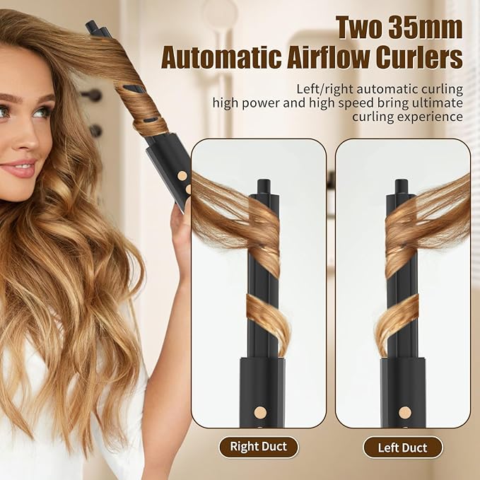 8 in 1 Hot Air Styler and Hair Dryer Brush, 110000 RPM High-Speed Blow Dryer with Negative lons for Frizz-Free Styling Fast Drying Curling Straightening Volumizing Without Heat Damage