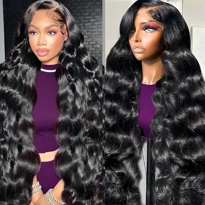13x6 Body Wave Lace Front Wigs Human Hair Pre Plucked 200% Density HD Transparent Lace Frontal Wigs Human Hair For Women 26 Inch