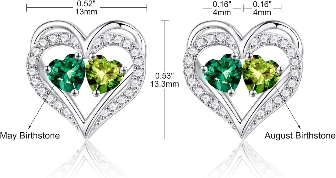 Iefil Christmas Gifts for Women Wife - 925 Sterling Silver Birthstone Earrings, Anniversary Birthday Gifts for Women Wife Girlfriend Mom