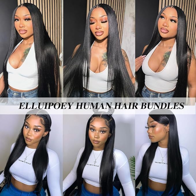 12A Brazilian Straight Human Hair Bundles 14 16 18 Inch 100% Unprocessed Virgin Straight Weave 3 Bundles Deals Human Hair