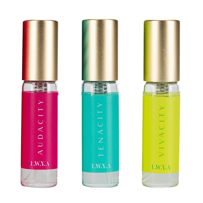 LWYA Fragrance Travel Set - Perfumes for Women with Iconic Scents - Express Your Aura with Audacity, Tenacity, Vivacity EDP Sprays - 3 pc