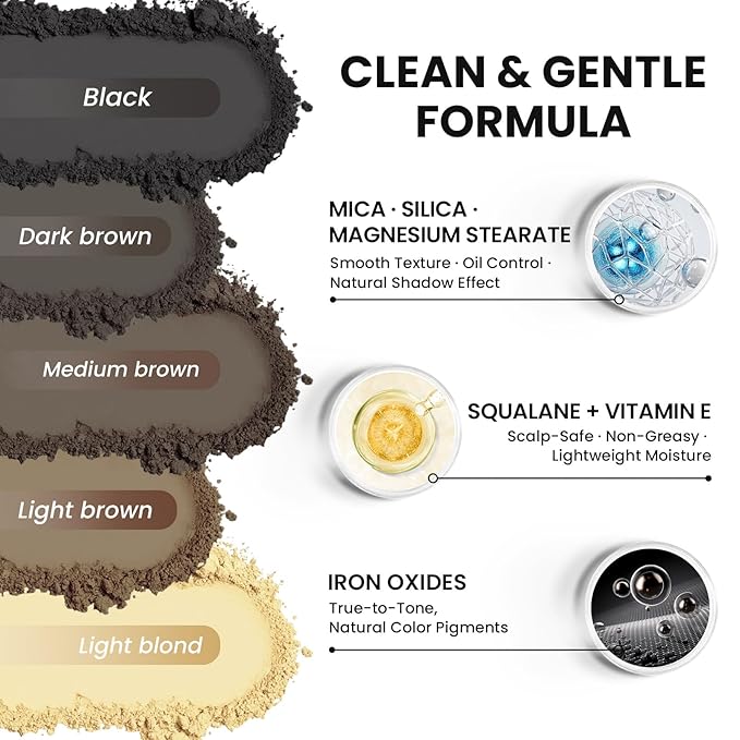 Instant Hairline Powder-0.42oz Root Touch Up Hair Color for Gray Hair Coverage, Scalp Concealer Shadow Powder Hair Fillers for Thinning Hair Bald Spot Cover Up, Beard Filler, Women & Men-Light Blonde
