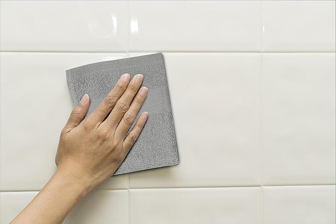 Premium Wash Cloths Pack of 12 (13" x 13") 100% Ring Spun Cotton | Luxury Washcloths | Ultra Soft Face Towels | Highly Absorbent Wash Cloths for face (Silver Grey)