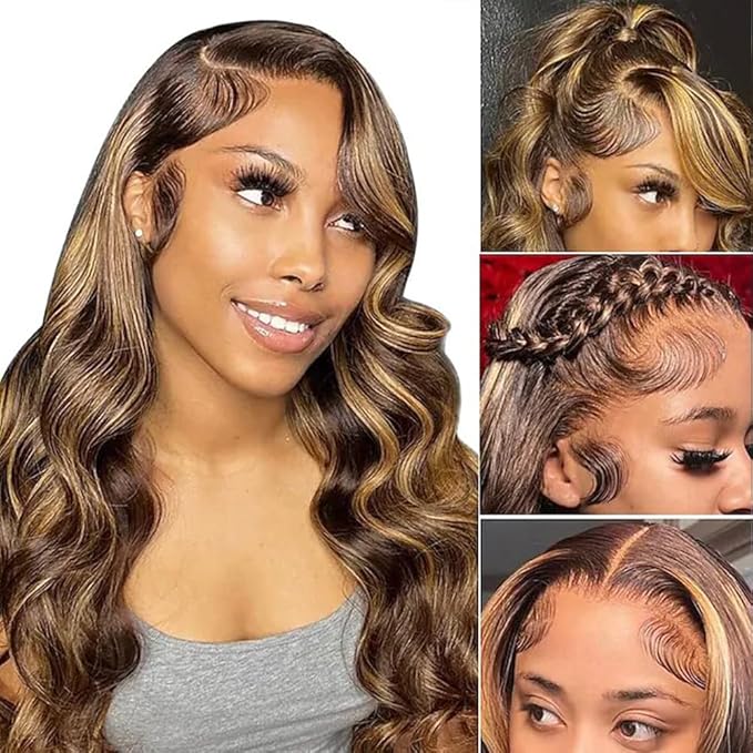 Honey Blonde Wig Human Hair Body Wave 13x6 Lace Front Wigs Human Hair Wigs For Black Women 24 Inch