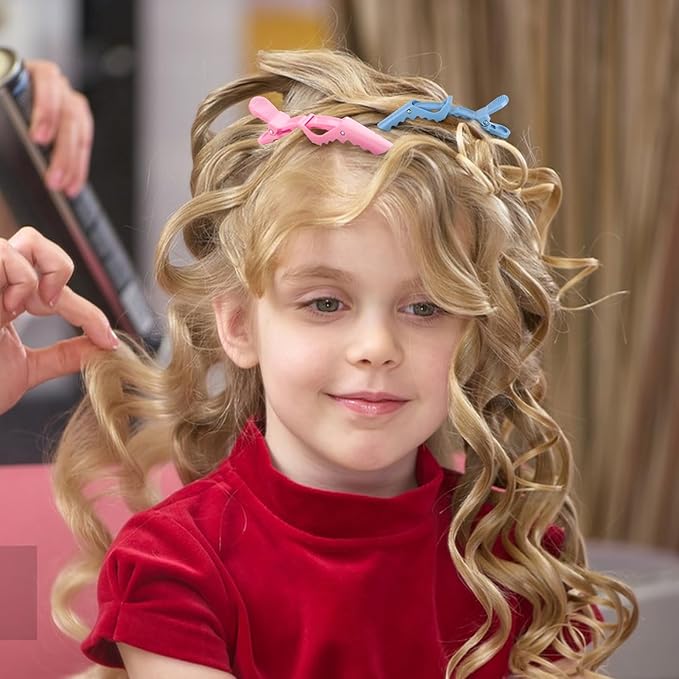 24 Pack Alligator Hair Clips for Styling, Sectioning Crocodile hair Clips Professional Barber Accessories for Salon of Thick Curly Volume Hair (Pink, Blue, Purple, Black)
