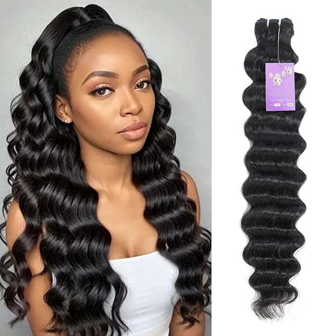 FASHION PLUS Raw Human Hair Bundles Loose Wave 28 Inch Loose Deep Wave Bundles Human Hair Real Raw Hair Thick and Soft, Triple Lifespan 1 Bundle