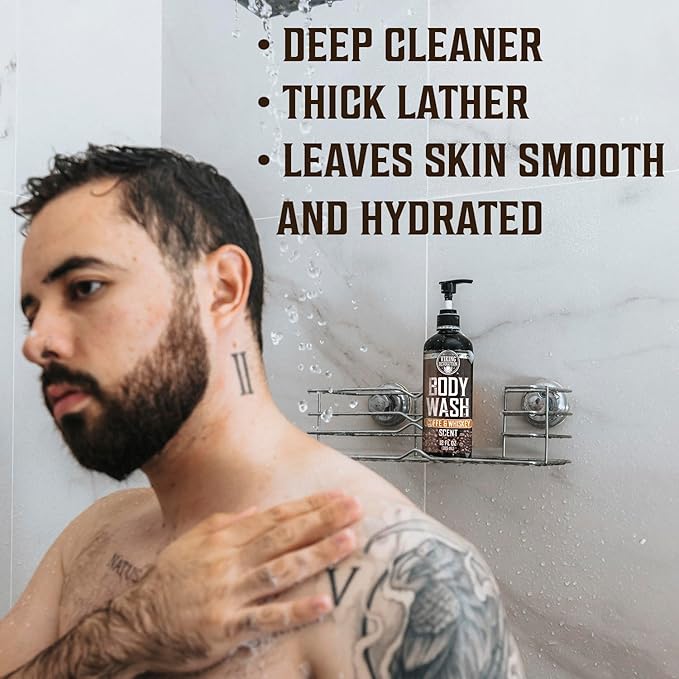 Viking Revolution Men's Body Wash - Coffee Whiskey Mens Body Wash - Mens Natural Body Wash for Men with Vitamin E and Olive Oil - Shower Gel Body Wash Men (12 Fl Oz, Pack of 1)