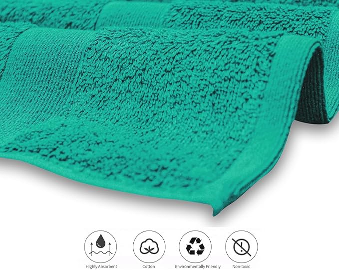 Softolle Luxury 8 Piece Towel Set, 2 Bath Towels 2 Hand Towels 4 Washcloths, Towels for Bathroom, Home, Spa & Gym - Highly Absorbent (Turquoise)