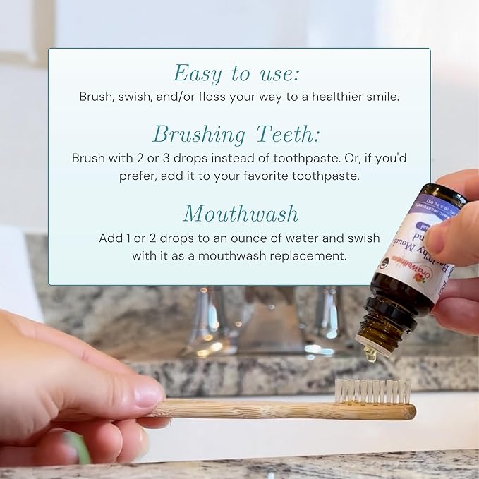 OraWellness Healthy Mouth Blend Organic Tooth Oil, Fluoride Free Made in The USA Toothpaste & Mouthwash Alternative Tooth, Natural Rinse for Healthy Teeth & Gums for Women, Men and Kids, Pack of 1