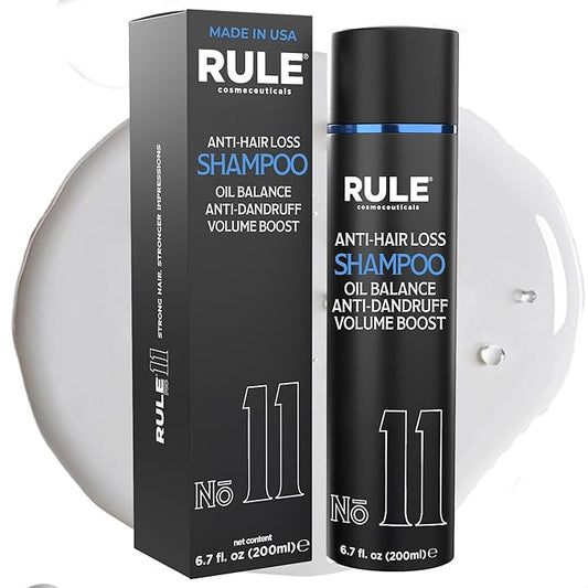 No.11 Anti-Hair Loss Shampoo for Men, DHT Blocker and Root Activator for Hair Regrowth, Anti-Dandruff & Oil Control Formula, Thickening & Strengthening for Thinning Hair - 200 mL