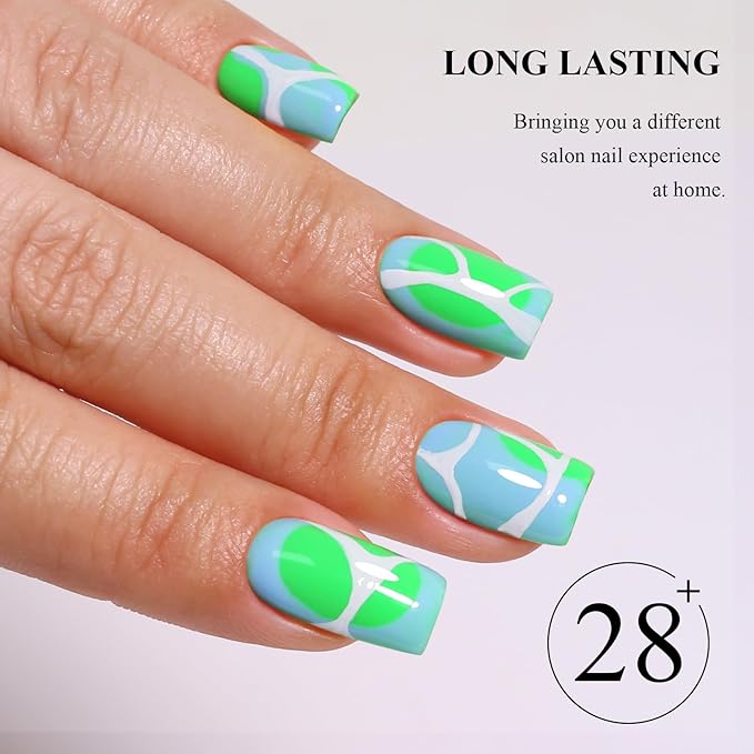 Imtiti Gel Nail Polish, 1Pcs Pastel Blue Soak Off UV LED Gel Polish, Long Lasting, Nail Art Manicure Salon DIY at Home for Spring and Summer (0.34 Fl Oz-966)