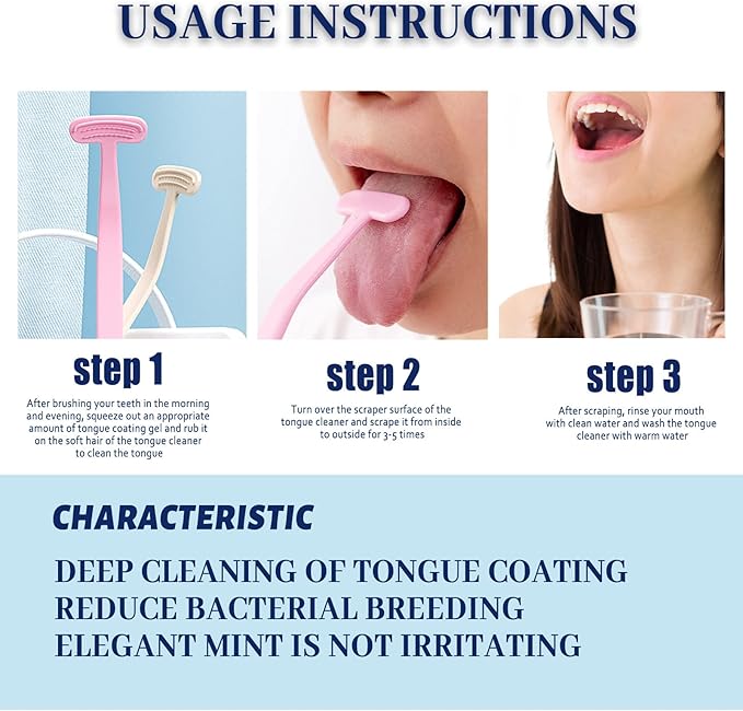 6 Pack Tongue Scraper, Plastic Tongue Cleaner Brush for Adults Tongue Scrubber for Better Breath Dental Oral Care Supplies (6 Pcs Tongue Scraper)