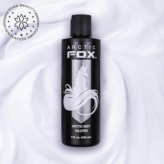 Arctic Fox Semi-Permanent Hair Color Diluter, Vegan & Cruelty-Free, Ammonia-Free, Peroxide-Free, Conditioning Formula, For Pastel Hair Dye Mixing, Arctic Mist, 8 Fl Oz (Pack of 2)